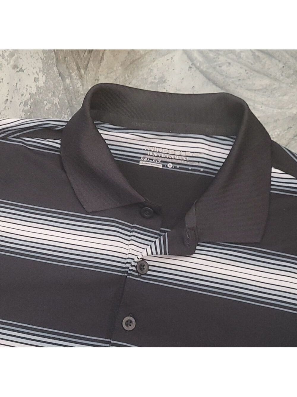 NIKE GOLF PERFORMANCE  BLACKSTRIPPED MEDIUM POLO  SHIRT - Picture 4 of 6